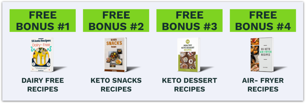 FREE Bonus Material with 30 day keto meal plan